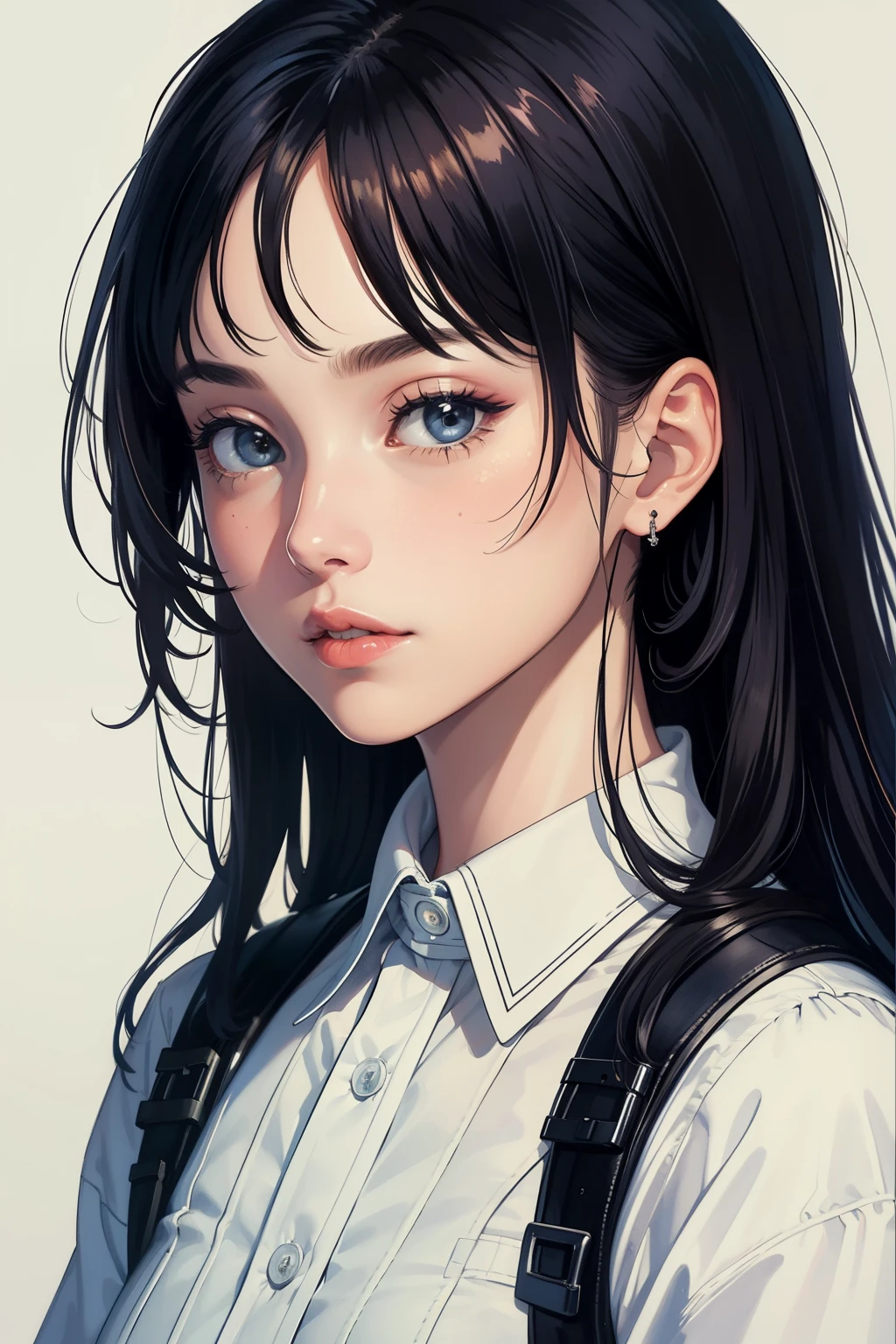 ((highest quality)), ((masterpiece)), (perfect face)、perfect style、cool bike girl、long hair