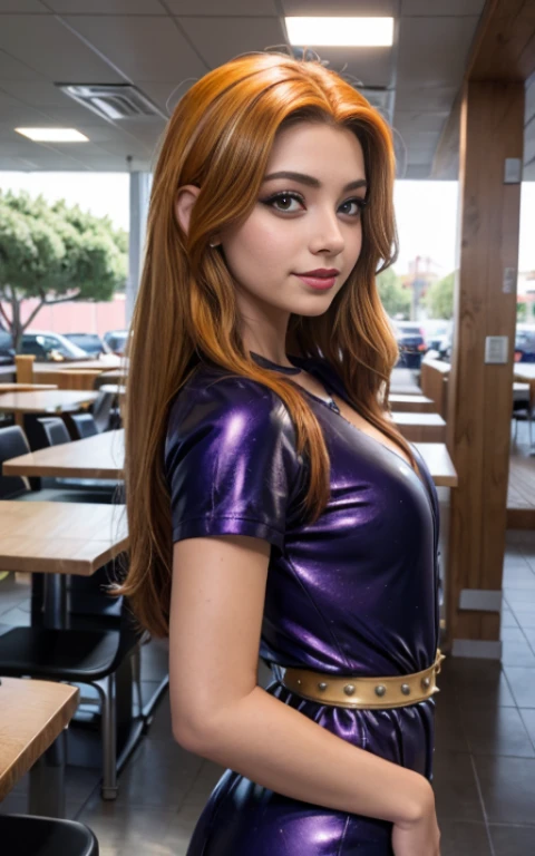 (La mejor calidad, Obra maestra), 1girl, 19 year old ,galaxia, brillar, vestido, Particle, viento, Flor, Parte superior del cuerpo, fondo oscuro, Mirando al espectador, cabello largo , vestido ligero de verano con escote , vestido ligero , maquillaje , labios rojos , sombra de ojos , sonrisa presumida , fondo variado , cafeteria , senos grandes , cabello rubio esponjoso , cabello dorado, pelo rubio, foto de cuerpo completo , posando linda , senos grandes