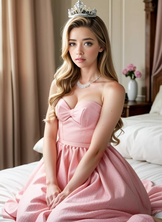 AMBER HEARD BARBIE 35 years old with TIA and pink dress on her head, Retrato cuerpo completo de Barbie, barbiecore, animated barbie doll, princesa de pelo rubio, Princesa de la Inteligencia Artificial, Hermosa princesa femenina, Barbie, Una hermosa princesa, Barbie or Ken dolls, Retrato de princesa, Plastic Barbie doll, Retrato de una princesa, mujer princesa, Realista. foto de disney realista, trae puesto un vestido rosa, tiara corona en la cabeza, AMBER HEARD, CUERPO COMPLETO ((Calidad superior, 8k, obra maestra: 1.3)), belleza, AMBER HEARD, Grande: 1.3, Abdominales delgados: 1.1, pelo rubio, ((piernas abiertas)) (Acostado en la cama, piernas abiertas: 1.2), cara ultra detallada, labios rojos muy detallados, ojos azules detallados, Textura facial y de piel muy detallada., Ojos detallados