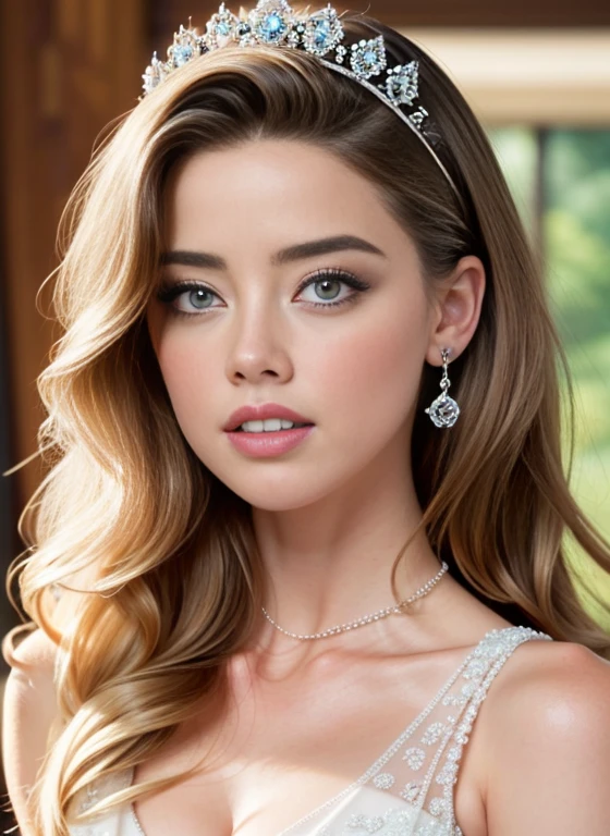 AMBER HEARD BARBIE 35 years old with TIA and pink dress on her head, Retrato cuerpo completo de Barbie, barbiecore, animated barbie doll, princesa de pelo rubio, Princesa de la Inteligencia Artificial, Hermosa princesa femenina, Barbie, Una hermosa princesa, Barbie or Ken dolls, Retrato de princesa, Plastic Barbie doll, Retrato de una princesa, mujer princesa, Realista. foto de disney realista, trae puesto un vestido de gala rosa, tiara corona en la cabeza, AMBER HEARD, CUERPO COMPLETO ((Calidad superior, 8k, obra maestra: 1.3)), belleza, AMBER HEARD, Grande: 1.3, Abdominales delgados: 1.1, pelo rubio, ((piernas abiertas)) (1.2), cara ultra detallada, labios rojos muy detallados, ojos azules detallados, Textura facial y de piel muy detallada. Ojos detallados