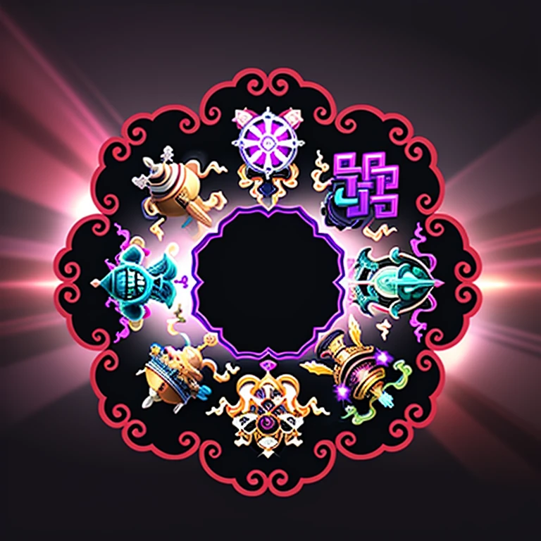 Purple energy flowing, a ring of fire 