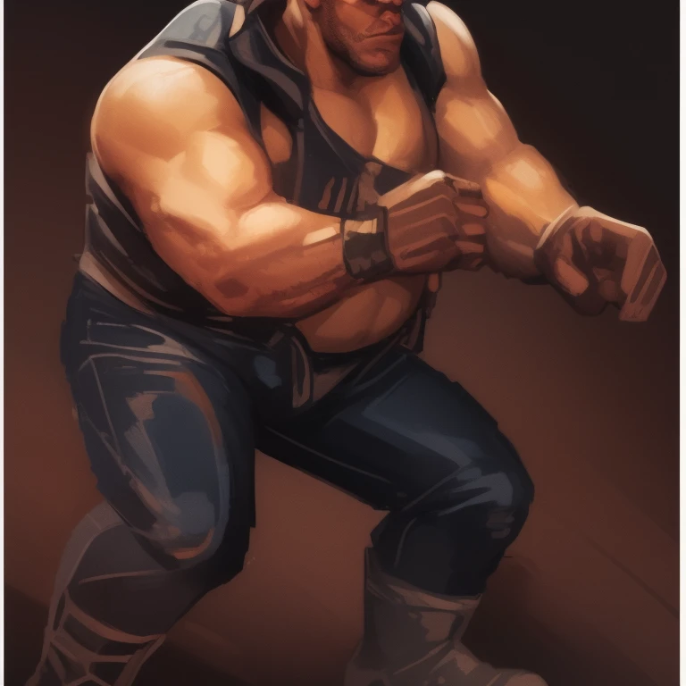 a closeup of a cartoon character with a fist, arte de personajes la contra, personaje del juego de lucha, hombre aficionado, pose de luchador, Estilo de arte Duke Nukem, muscular character, Postura de pastel de carne, Arte de personajes de videojuegos, estilo baki, high detail iconic character, pose de pelea, postura de lucha, pose de pelea, primer plano de estilo de gesto pesado, personaje de king of luchadores