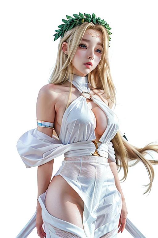 a cartoon image of a woman with long blonde hair and blue eyes, blonde anime girl with long hair, seductive anime girl, tsunade from naruto, inspired by INO, ecchi anime style, in white clothes, female anime character, beautiful alluring anime woman, anime woman, anime barbie in white stockings, beautiful alluring anime , haruno sakura