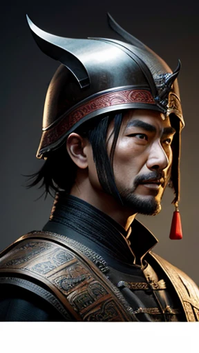 oriental、man in ancient chinese armor、Ancient Chinese man wearing a leather helmet、three kingdom、multiple warlords、highest quality、masterpiece、ultra high resolution、(realistic:1.4)、game poster、Clear and beautiful image quality、