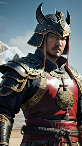 oriental、man in ancient chinese armor、Ancient Chinese man wearing a leather helmet、three kingdom、multiple warlords、highest quality、masterpiece、ultra high resolution、(realistic:1.4)、game poster、Clear and beautiful image quality、