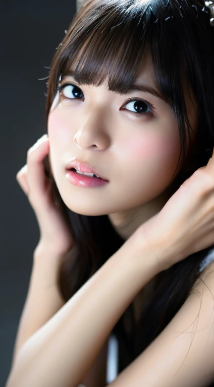 ((Full body)), Ultra-realistic capture, Highly detailed, high resolution 16k closeup of human skin. Skin texture must be natural, With enough detail to finely identify pores. 
Skin should look healthy, In a uniform tone. Use natural light and color, Black striated hair, Black long hair, 
((Full body)), chair, From side, UHD, retinas, masterpiece, accurate, Anatomically correct, Super Detail, Textured skin, high details, High quality, Best Quality, high resolution, 1080p, HD, 4K, 8K
