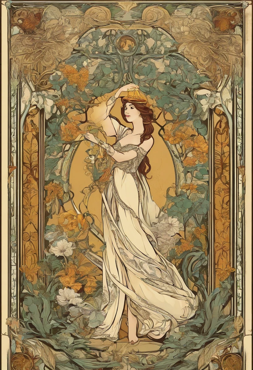 Tarot card style、european style、beautiful paintings