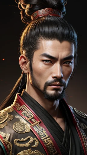 oriental、man in ancient chinese clothes、ancient chinese topknot men、three kingdom、multiple warlords、highest quality、masterpiece、ultra high resolution、(realistic:1.4)、game poster、Clear and beautiful image quality、