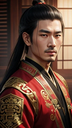 oriental、man in ancient chinese clothes、ancient chinese hairstyle men、three kingdom、multiple warlords、highest quality、masterpiece、ultra high resolution、(realistic:1.4)、game poster、Clear and beautiful image quality、solo