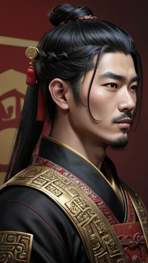oriental、man in ancient chinese clothes、ancient chinese hairstyle men、three kingdom、multiple warlords、highest quality、masterpiece、ultra high resolution、(realistic:1.4)、game poster、Clear and beautiful image quality、solo