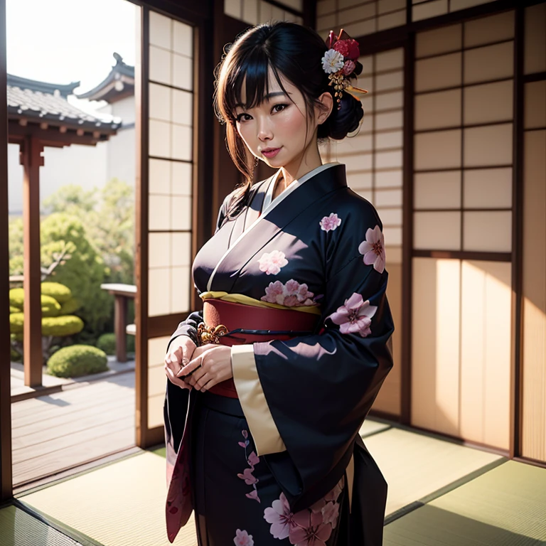 Japanese MILF wearing a kimono