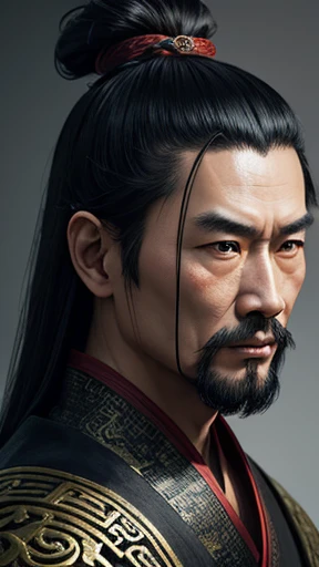 oriental、ancient chinese man in black clothes、ancient chinese hairstyle men、three kingdom、multiple warlords、highest quality、masterpiece、ultra high resolution、(realistic:1.4)、game poster、Clear and beautiful image quality、solo