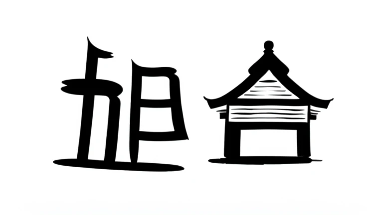 a close up of a chinese existriting existith a pagoda in the background, Title Chinese characters, Chinese text, inspired by《Qiu Wen Tianjiang》, artexistork in the style of z.exist. arrive, inspired by雪州东阳, japanese text kanji, inspired by藤一