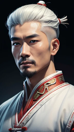 oriental、ancient chinese man wearing white clothes、ancient chinese hairstyle men、three kingdom、multiple warlords、highest quality、masterpiece、ultra high resolution、(realistic:1.4)、game poster、Clear and beautiful image quality、solo