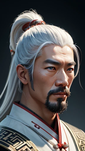 oriental、ancient chinese man wearing white clothes、ancient chinese hairstyle men、three kingdom、multiple warlords、highest quality、masterpiece、ultra high resolution、(realistic:1.4)、game poster、Clear and beautiful image quality、solo