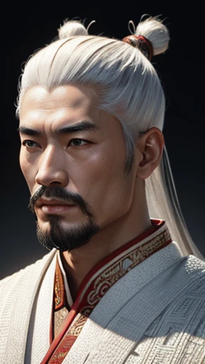 oriental、ancient chinese man wearing white clothes、ancient chinese hairstyle men、three kingdom、multiple warlords、highest quality、masterpiece、ultra high resolution、(realistic:1.4)、game poster、Clear and beautiful image quality、solo