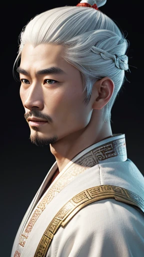 oriental、ancient chinese man wearing white clothes、ancient chinese hairstyle men、three kingdom、multiple warlords、highest quality、masterpiece、ultra high resolution、(realistic:1.4)、game poster、Clear and beautiful image quality、solo