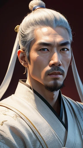 oriental、ancient chinese man wearing white clothes、ancient chinese hairstyle men、three kingdom、multiple warlords、highest quality、masterpiece、ultra high resolution、(realistic:1.4)、game poster、Clear and beautiful image quality、solo