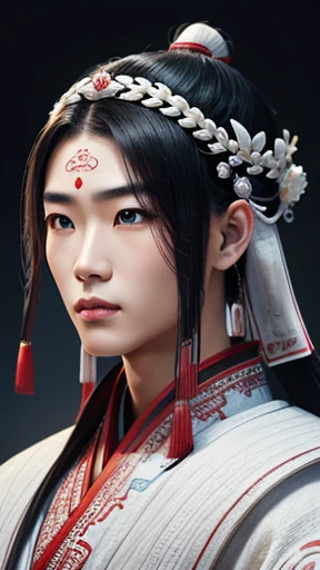 oriental、ancient chinese man wearing white clothes、ancient chinese hairstyle men、three kingdom、multiple warlords、highest quality、masterpiece、ultra high resolution、(realistic:1.4)、game poster、Clear and beautiful image quality、solo