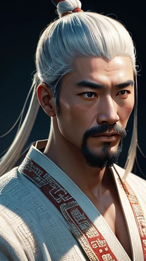 oriental、ancient chinese man wearing white clothes、ancient chinese hairstyle men、three kingdom、multiple warlords、highest quality、masterpiece、ultra high resolution、(realistic:1.4)、game poster、Clear and beautiful image quality、solo
