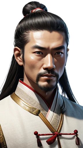 oriental、ancient chinese man wearing white clothes、ancient chinese hairstyle men、three kingdom、multiple warlords、highest quality、masterpiece、ultra high resolution、(realistic:1.4)、game poster、Clear and beautiful image quality、solo