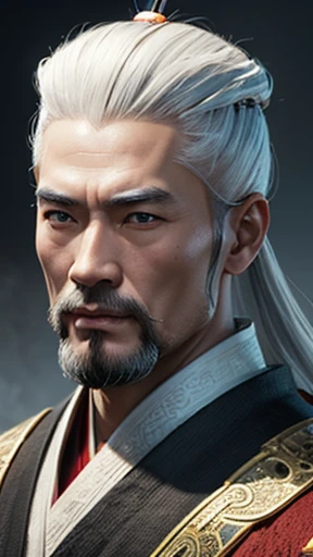 oriental、ancient chinese man wearing white clothes、ancient chinese hairstyle men、three kingdom、multiple warlords、highest quality、masterpiece、ultra high resolution、(realistic:1.4)、game poster、Clear and beautiful image quality、solo