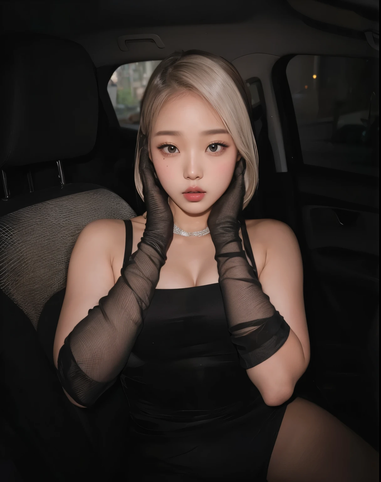 Wonyoung from IVE face, foto realista, ultra HD, 8k, big juicy lips