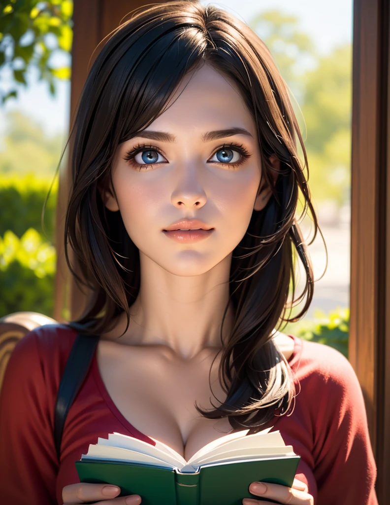 (best quality, 4k, 8k, Altas, master part:1.2), ultra-detalhado, (Realistic, fotorrealista, photo-realistic:1.37), frisky, Cartoon, garota, sorriso bonito, ao ar livre, 3D rendering, belos olhos detalhados, beautiful detailed lips, olhos e rosto extremamente detalhados, long eyeslashes, Coloridos, soft lighting, summer scenery, Grama Verde, atmosfera animada