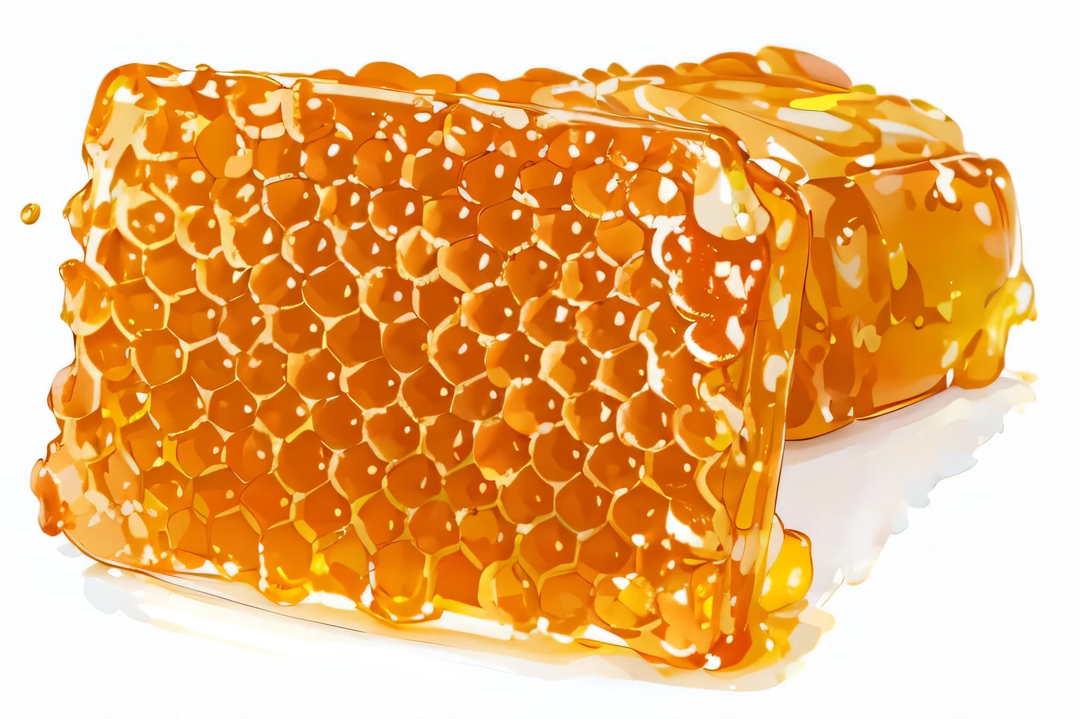Honey on white background，illustration style，Watercolor wind，high quality，16k，ultra high definition，c4d