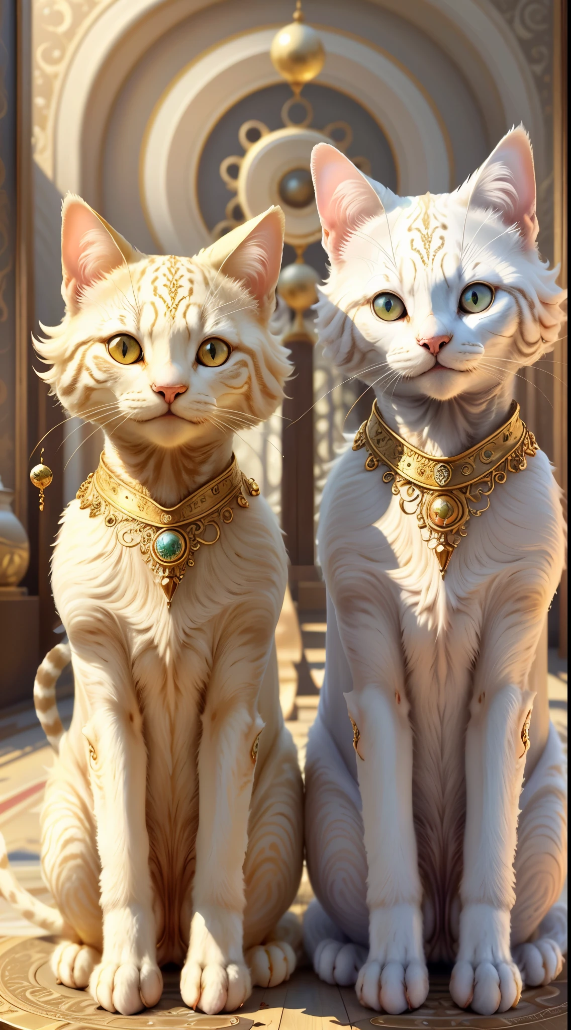 Ivory Gold AI psychedelic magic,catss，cleanness，brightly，ssmile，Funny