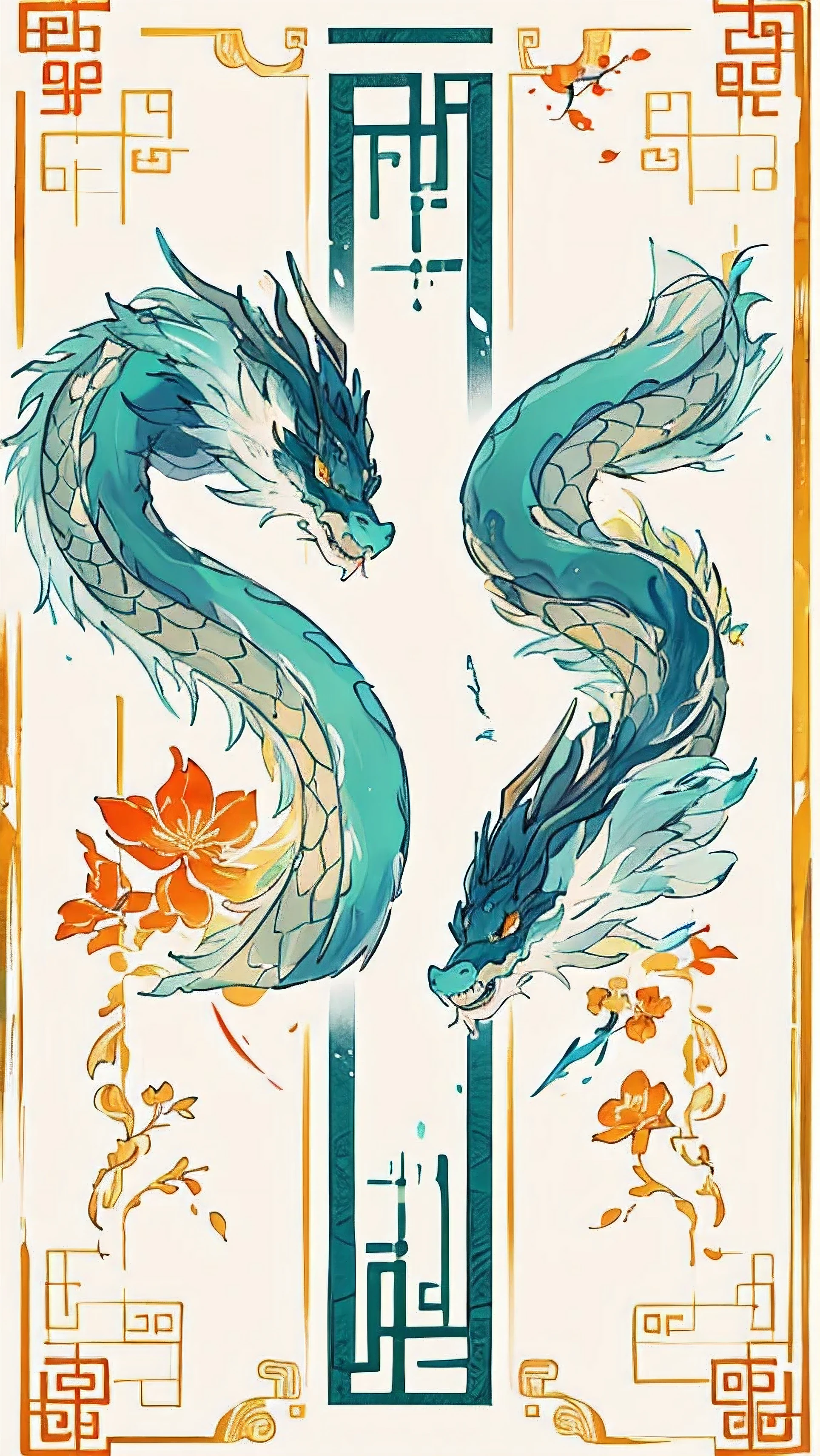 有一张画有一条长尾巴的dragon, 中国dragon概念艺术, 流畅的中文dragon, nine tails, dragon tail, dragons, dragon tailed, 带着伤痕的dragon, 柔软细腻的dragon类特征, dragon, 有翅膀的dragon蛇, 中国dragon的战斗, half dragon, dragon艺术, 但作为dragon, 肺dragon, 雄伟的日本dragon, dragon - like，白色的dragon