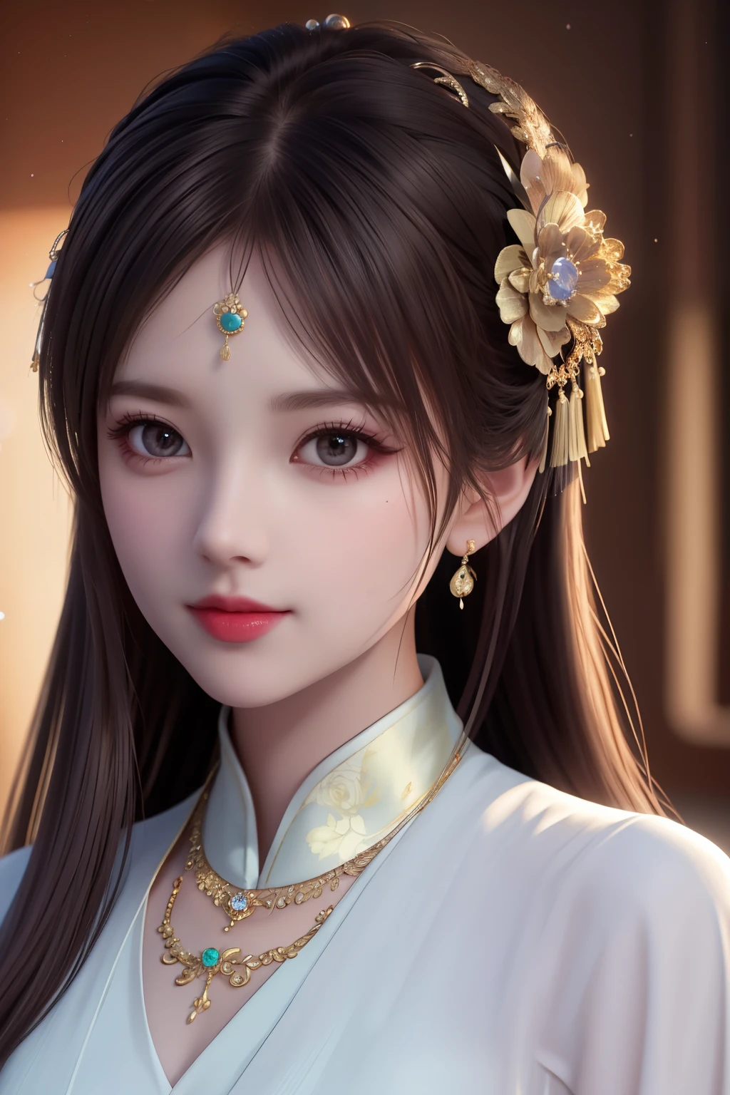 best quality, masterpiece, highres, 1girl,china dress,hair ornament,necklace, jewelry,Beautiful face,upon_body, tyndall effect,photorealistic, dark studio, rim lighting, two tone lighting,(high detailed skin:1.2), 8k uhd, dslr, soft lighting, high quality, volumetric lighting, candid, Photograph, high resolution, 4k, 8k, Bokeh