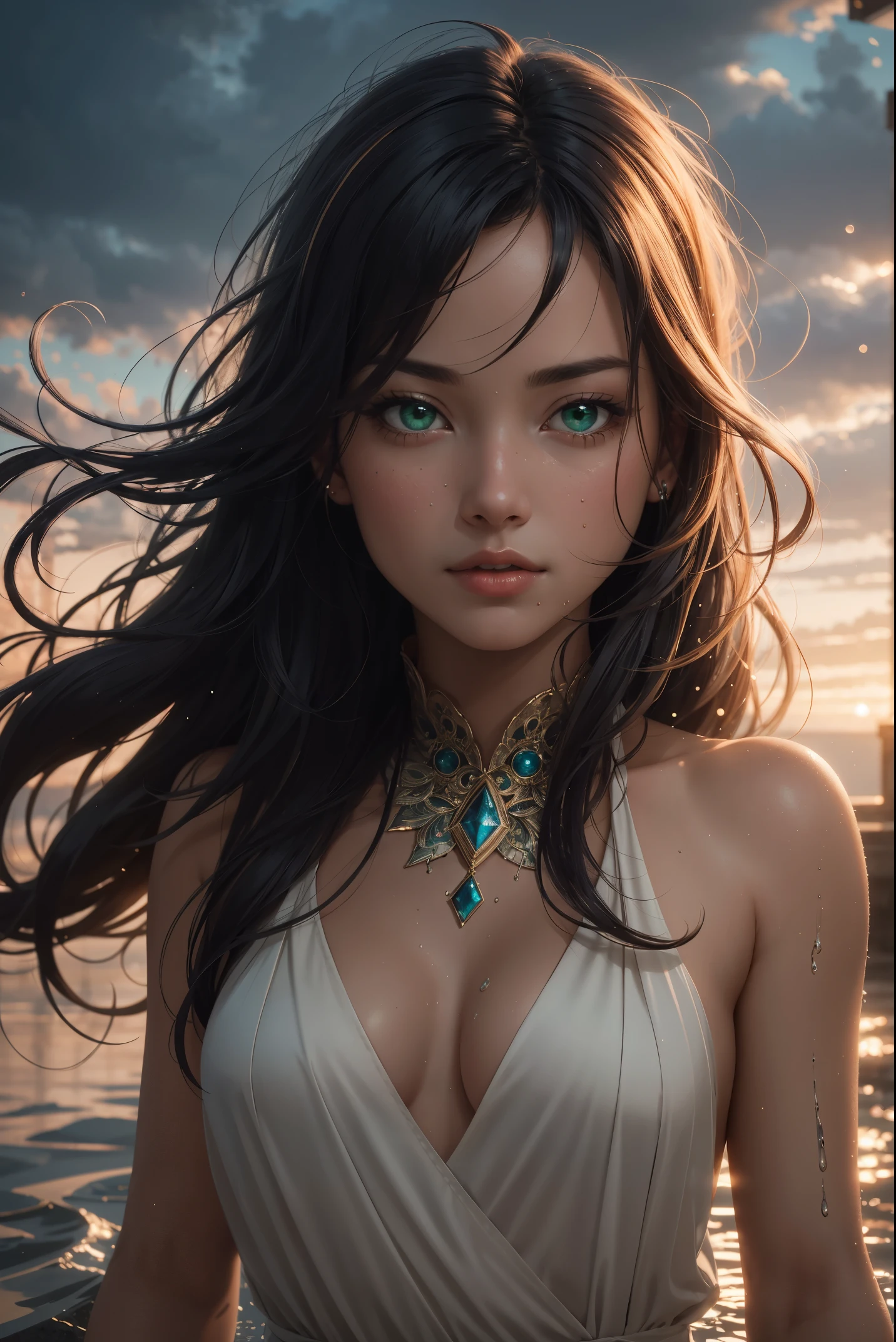 1 girl, adult (elven:0.3) woman, layered multicolored hair, establishing shot, detailed background, shouldered hood, atmospheric, red hair flowing in the wind, wet skin, green eyes, completely naked, dervish of swirling magic in the air, dark magic, floating particles, backlighting, (((masterpiece))), (((masterwork))), ((top quality)), ((best quality)), ((highest quality)), ((highest fidelity)), ((highest resolution)), ((highres)), ((highest detail)), ((highly detailed)), ((hyper-detailed)), (((detail enhancement))), ((deeply detailed)), awe inspiring, breathtaking, uhd, hdr, fhd, 8k, 16k, 32k, 64k, meticulous, intricate, intimate, nuanced, (((the most beautiful images in existence))), (((the most beautiful artwork in the world))), (RAW photo, film grain), caustics, subsurface scattering, reflections, photorealistic, 35mm, intricate details, hyperdetailed, natural skin texture, hyperrealism, sharp,