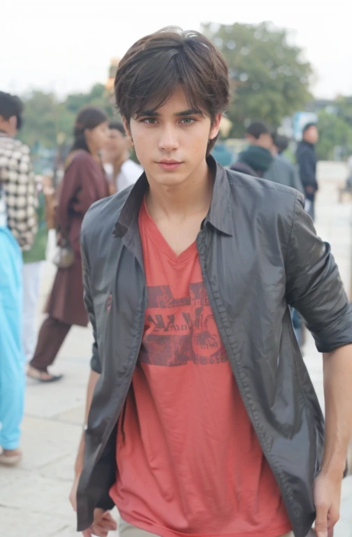 Handsome boy, silky hair,