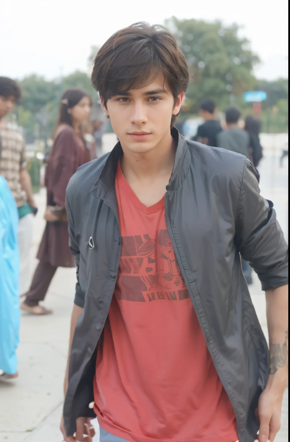 Handsome boy, silky hair,