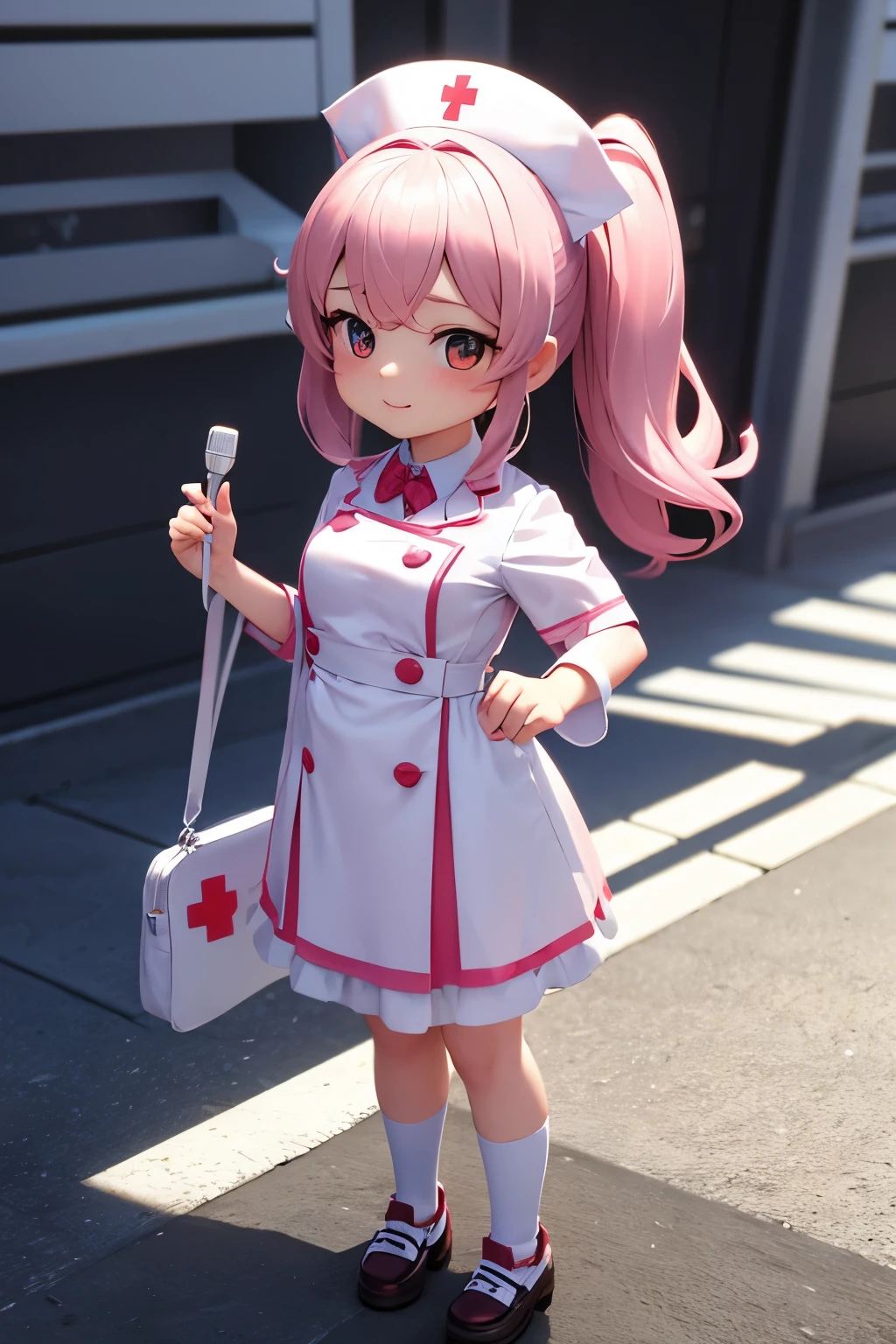 best quality, 3D, adorable and cute rabbit doctor and nurse fluffy chibi characters