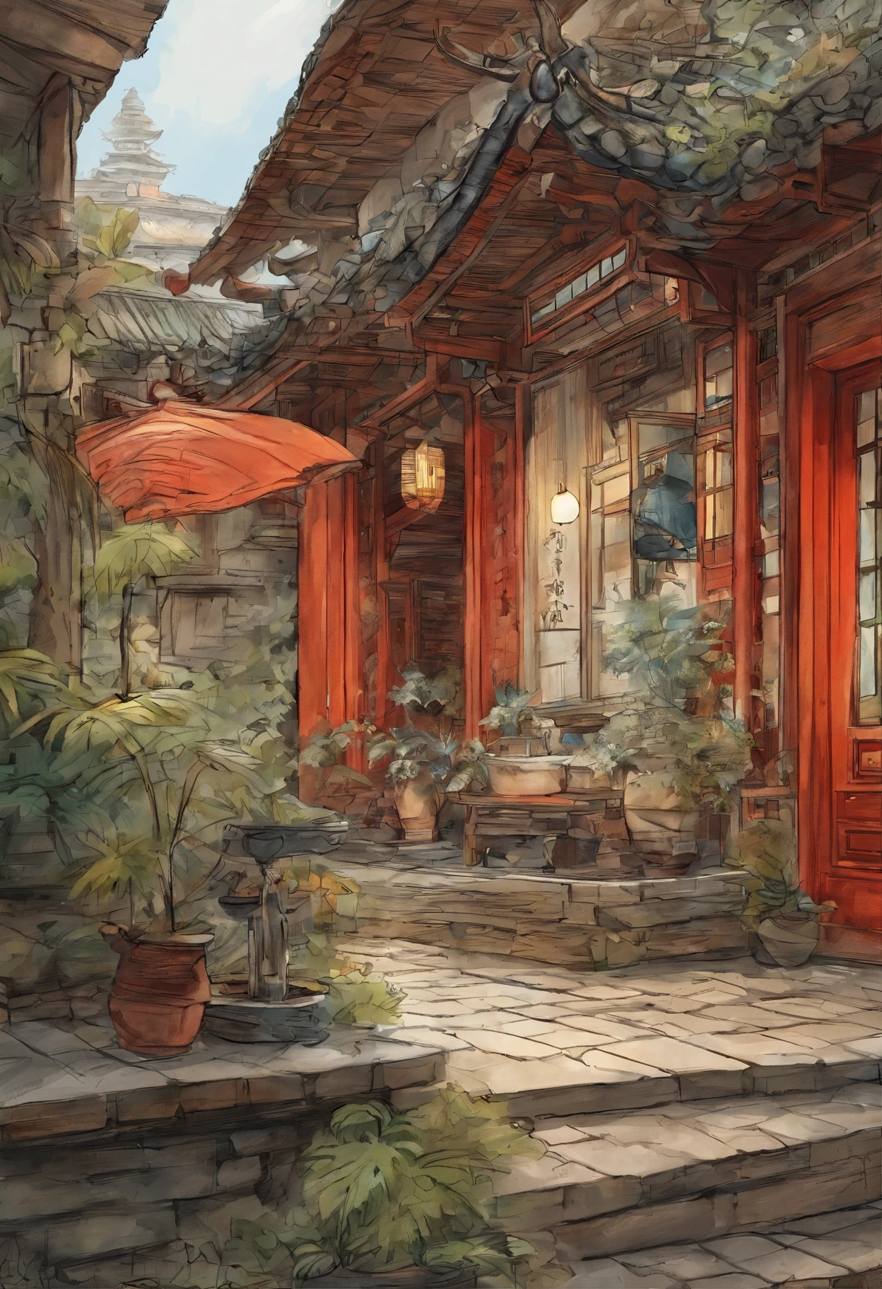 (((comics分镜))),comics,Two-dimensional picture,comics风格,Makoto Shinkai animation style,Makoto Shinkai animation art style,Ultra-wide angle of view,Chinese style,Red brick house in the 1980s,Vision,The colors are bright and bright,Super fine,Super detailed,high quality,8k ,oc rendering,dynamic perspective,Super real,Super real照片