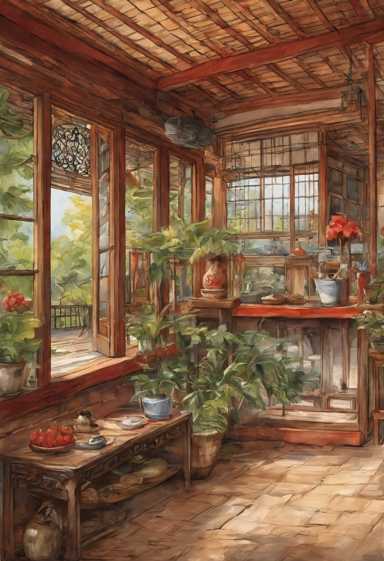 （（（comics分镜））），comics，Two-dimensional picture，comics风格，Makoto Shinkai animation style，Makoto Shinkai animation art style，Ultra-wide angle of view，Chinese style，Red brick house in the 1980s，Vision，The colors are bright and bright，Super fine，Super detailed，high quality，8k ，oc rendering，dynamic perspective，Super real，Super real照片