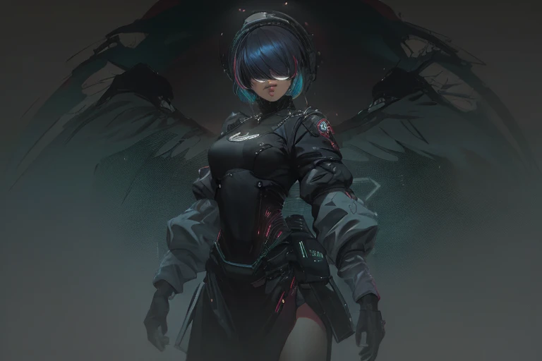 ((La mejor calidad)), ((obra maestra)), (muy detallado:1.3), ...............................................................................................................................................3D, Beautiful (cyberpunk:1.3) Mujer hacker, peinado corto,pelo corto, Volver al visor, cabello grueso, Terminal de ordenador operativo, Pantalla montada en la cabeza, computer server, Pantalla LCD, fiber optic cable, Logotipo de la empresa, HDR (High Dymanic Range), Trazado de rayos, NVIDIA RTX, Super resolution, Irreal 5, Subsoil Scatter, Textura PBR, Post-procesamiento, Anisotropic filtering, profundidad de campo, maximum sharpness and sharpness, Texturas multicapa, Albedo y Highlight Maps, Sombreado de superficies, Accurate simulation of light-material interactions, proporciones perfectas, Renderizado de octanaje, duotone lighting, ISO bajo, balance de blancos, Regla de los tercios, amplia apertura, 8K RAW, efficient sub-pixels, sub-pixel convolution, glow particles, dynamic  pose