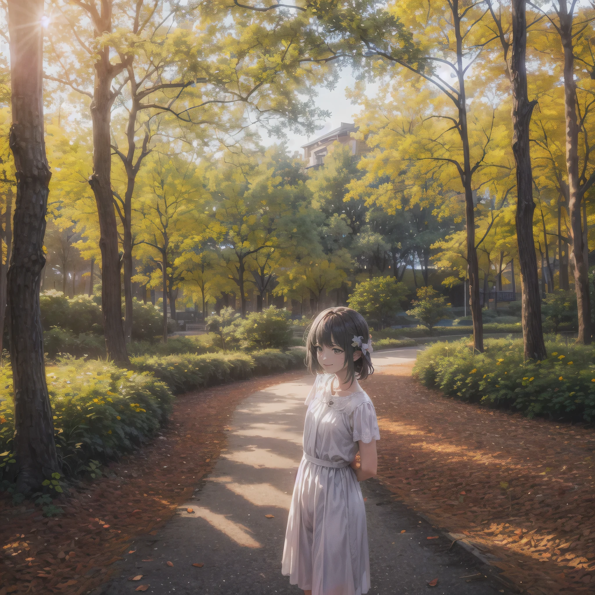 landscape，beauty，summer，trees，shrub，lawn，Stone，wooden house，architecture，Surrealism, Cinema lighting, glowing light, reflected light, divine light, backlight, Ray tracing, ultra high definition, masterpiece, precise, anatomically correct, best quality, high detail, high quality, high resolution, 8k