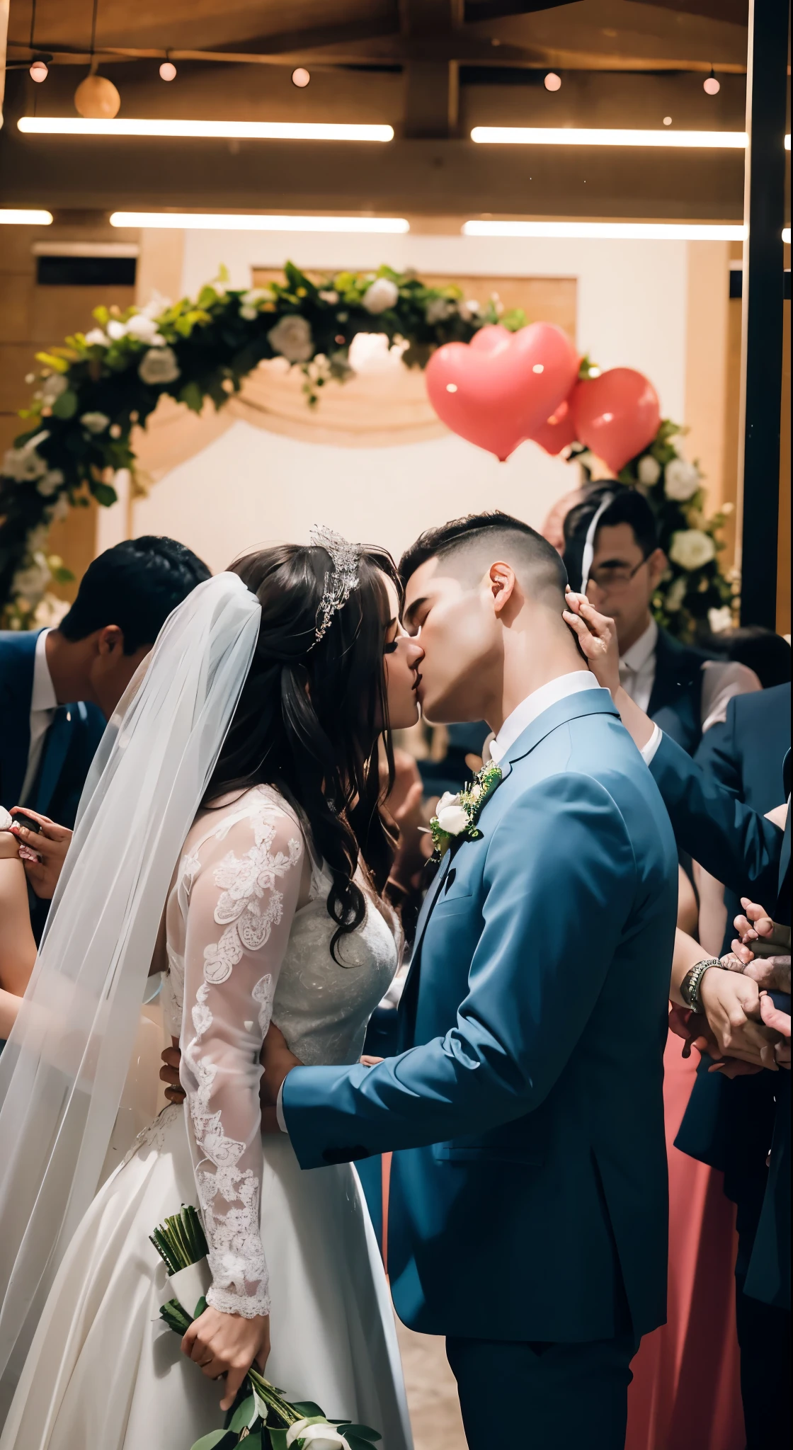 Les mariés s'embrassent devant une foule de gens, Couple dark skin s’embrassant, celebrar um mariage ilegal, les mariés, Article Reddit, port 8 0 0 ", beijando juntos fofos, mariage luxuoso, le baiser, John a crié, beijos juntos, voir tous ces détails, beau baiser, voir les détails, Dirigé par: Matt Cavotta, mariage, style de dessin animé pixar