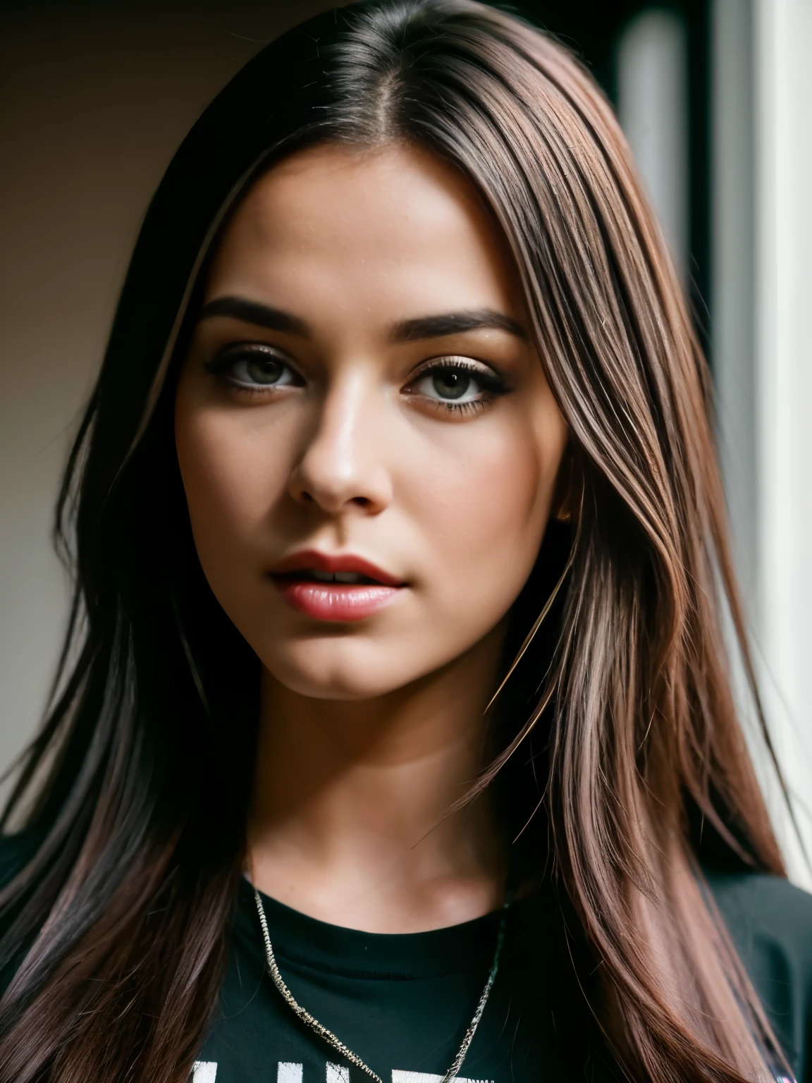 photo of (CyberDutch_V2:0.99), a woman as a sexy TikTok influencer, modelshoot style, (extremely detailed CG unity 8k wallpaper), photo of the most beautiful artwork in the world, professional majestic (photography by Steve McCurry), 8k uhd, dslr, soft lighting, high quality, film grain, Fujifilm XT3 sharp focus, f 5.6, High Detail, Sharp focus, dramatic, (wearing a punk t-shirt), (looking at viewer:1.2), (detailed pupils:1.3), (natural light), (closeup:1.2), (seductive) (natural skin)
