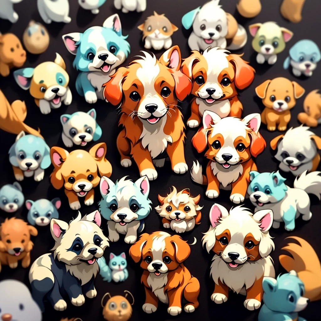 pegatinas, Perritos lindos, Fondos simples,