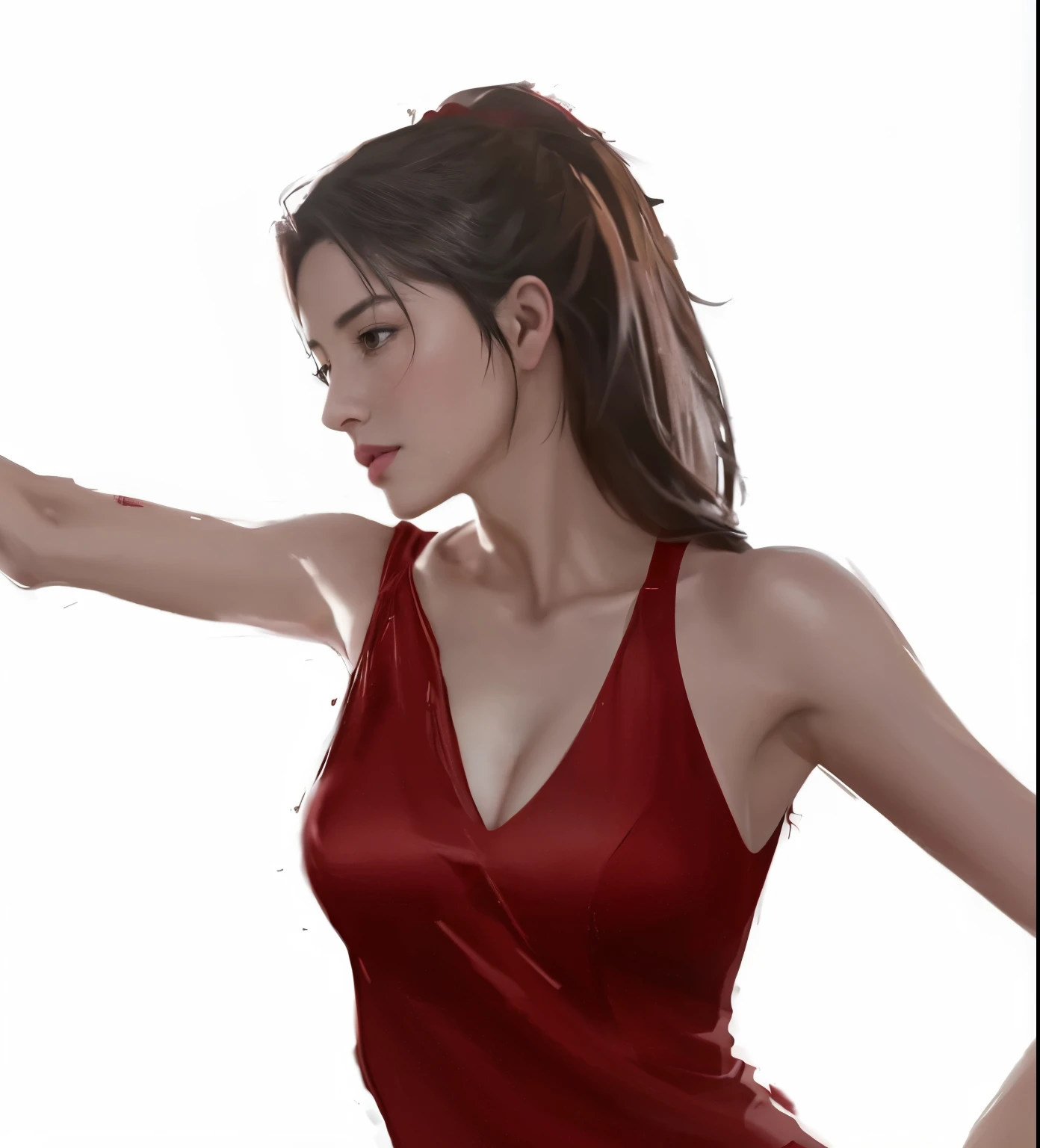(Highest quality:1.3), cinematic shot, masterpiece, (sharp focus:1.5), (photorealistic:1.3), Ada Wong is a prominent character in the Resident Evil video game series. She is known for her mysterious and enigmatic persona. With her striking appearance, massive breast, Ada often wears a red qipao dress, which is a traditional Chinese outfit. Her dark hair, intense eyes, and a penchant for high heels contribute to her alluring and iconic look.

Ada is characterized by her intelligence, resourcefulness, and combat skills. She's skilled in using firearms, melee weapons, and gadgets, making her a versatile fighter. Throughout the series, she's often seen as an independent and secretive individual, driven by her own motives. Her interactions with other characters are usually marked by a sense of ambiguity and hidden agendas.

Ada's involvement in the series typically revolves around espionage, uncovering conspiracies, and dealing with biohazard outbreaks. Her complex relationships with other characters, such as Leon S. Kennedy, contribute to the intrigue and drama within the game's narrative. Overall, Ada Wong's multifaceted personality, captivating appearance, and central role in the Resident Evil series make her a memorable and iconic game character, (highly detailed skin),  (detailed face), detailed background, cinematic lighting, dramatic lighting, volumetric lighting,  intricate details, UHD,