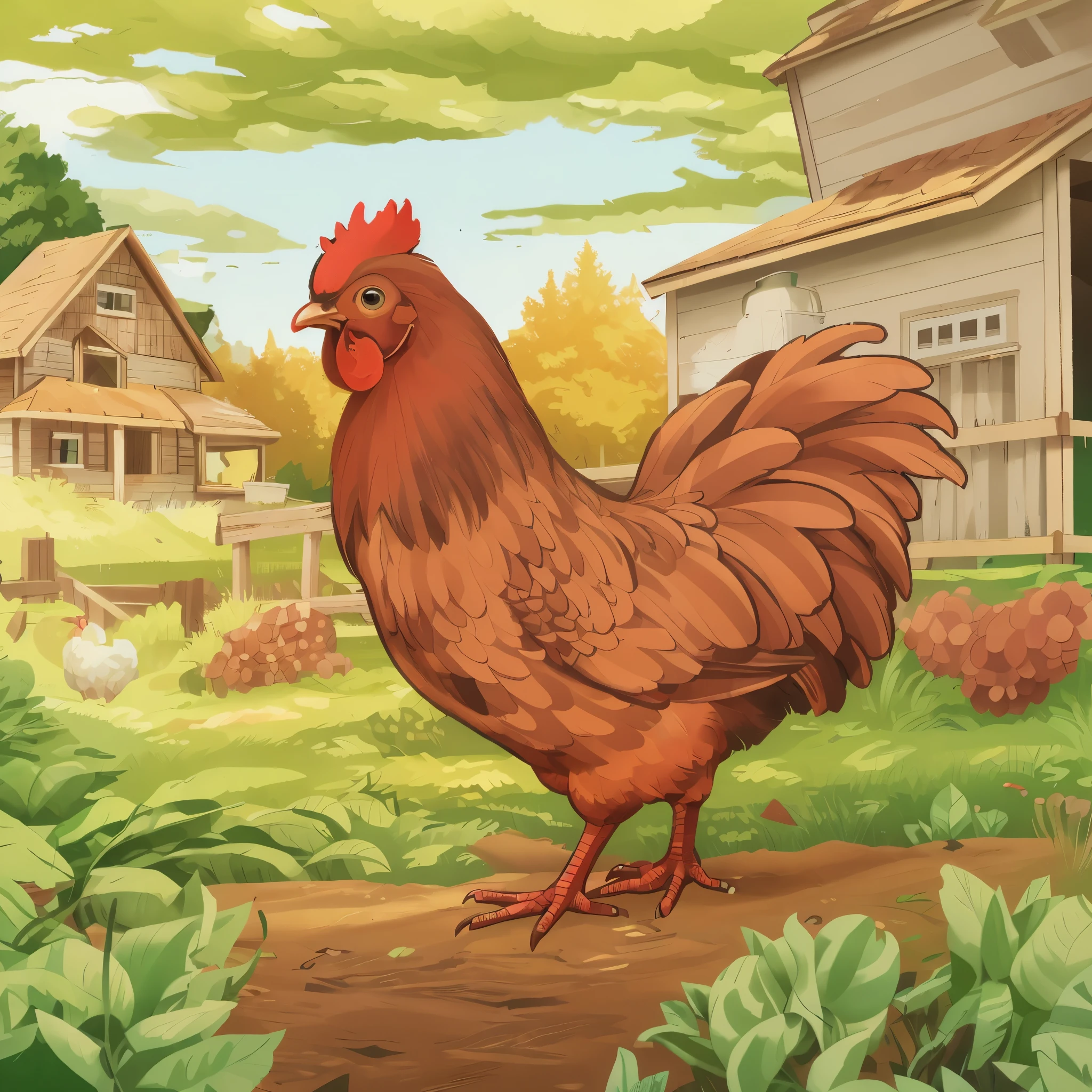 A rooster in the farm yard