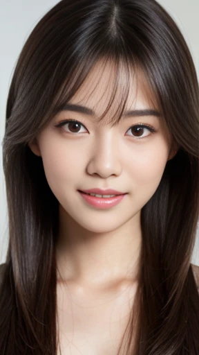 ((Best Quality, 8K, Masterpiece:1.3)), hyperrealistics style, (Imada Mio:0.5), (Kawaguchi Haruna:0.9), Photos of young Japanese women, very small chest, tall and pretty woman, slender abs, long black hair, Yellow-green skirt, double eyelids, standing in a white room, looking at the viewers, highly detailed glossy eyes, high detailed skin, skin pores, beautiful, Super Fine Face, exquisitely rendered details on face and skin texture, organic, stunningly beauty, beautiful eyes, Soft and smooth body、slender body, smiling confidently