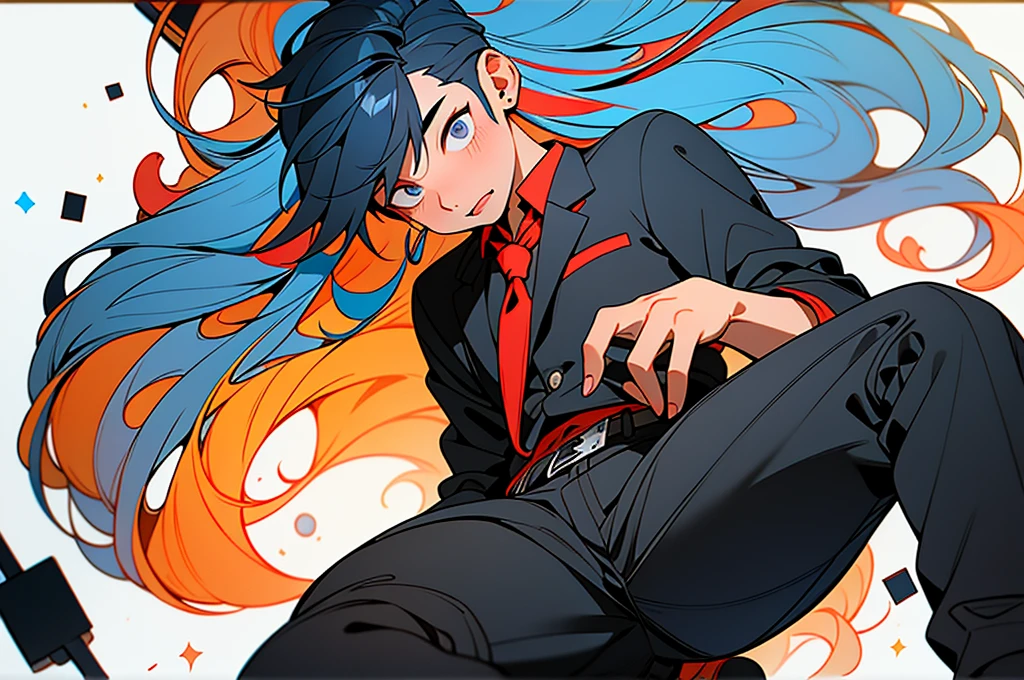 1 guy,One,(whole body:1.1),
school uniform,black hip-high shelf:1.2),
(Highest image quality),Colorful,(masterpiece:1.5),ultra high resolution,Best quality,extremely detailed wallpaper,(complex part),detailed light, light-blue hair, zombie