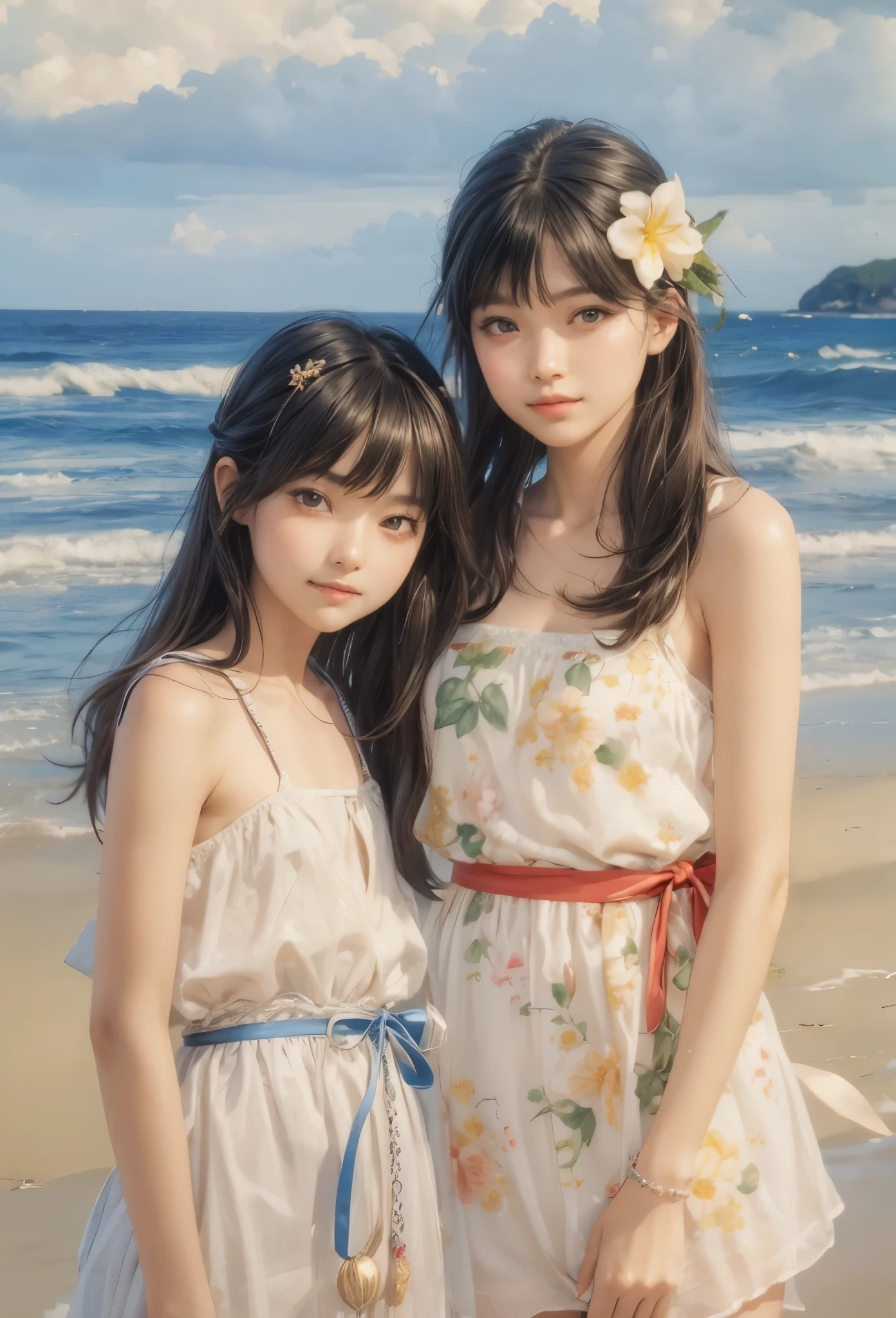 (detailed illustrations,Very detailed and precise drawing,Delicate drawn lines with tempo,Realistic texture expression),[color traced main line],midsummer beach[[tropical country]],(Girl(beautiful girl)[[big eyes]])[11 years old](SKINNY[bony body][very thin breasts[small nipples with pointed points,]][リアルな乳頭のdetailed]),[During orgasm](sweaty[Trance]) Eros in the Natural Body (Nude gravure),[Ideal Eros],([リアルな女性器のdetailed:0.8] [(clitoris) [labia minora]]),(Fine and beautiful skin expression [transparency]),[完璧な目のdetailed (Beautifully detailed iris)[eyes like jewels]],[long and beautiful eyelashes],[precisely drawn hair [美しく艷やかな髪のdetailed]],(完璧な手のdetailed [Beautiful fingers with no damage [beautiful nails]]),(perfect anatomy(perfectly balanced proportions))[[full body portrait]],[ideal color coordination(Accurate simulation of light and material interactions)],(HighQuality,High resolution,(detailed,High definition)),[[Soft ambient light]],[realistic],[Visual art that tells a story] [[full body portrait]][[Watercolor style coloring]][Colorful].
