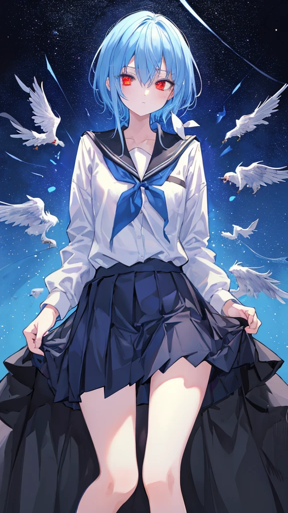 beautiful illustration, Best quality, 1 guy,One,(whole body:1.1), school uniform,black hip-high shelf:1.2), (Highest image quality),Colorful,(masterpiece:1.5),ultra high resolution,Best quality,extremely detailed wallpaper,(complex part),detailed light, light-blue hair, zombie