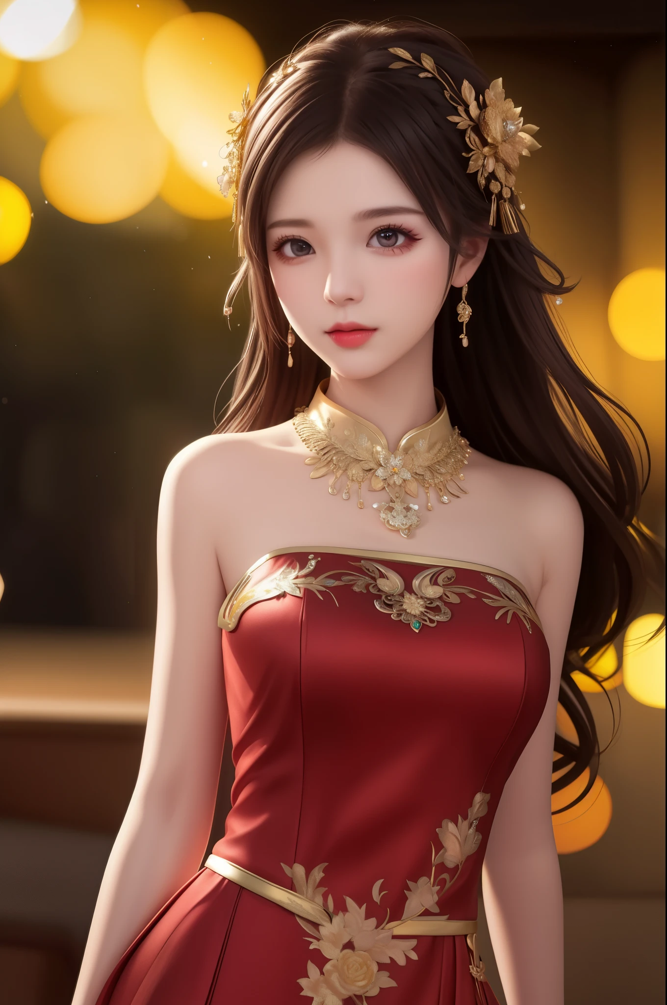 best quality, masterpiece, highres, 1girl,china dress,hair ornament,necklace, jewelry,Beautiful face,upon_body, tyndall effect,photorealistic, dark studio, rim lighting, two tone lighting,(high detailed skin:1.2), 8k uhd, dslr, soft lighting, high quality, volumetric lighting, candid, Photograph, high resolution, 4k, 8k, Bokeh